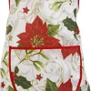 Christmas Apron Holly Poinsettia