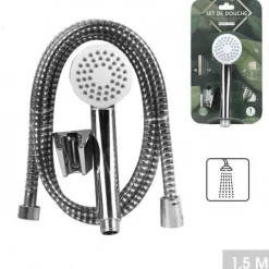 Chrome Shower Head with 1.5m Shower Hose