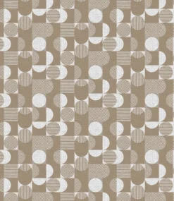 Circle Beige Oil Cloth 1219-1 - Price by the metre
