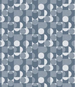 Circle Blue Oil Cloth 1219-2 - Price by the metre