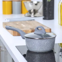 Classic 18cm Grey Non Stick Saucepan With Lid