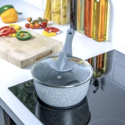 Classic 18cm Grey Non Stick Saucepan With Lid