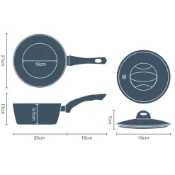 Classic 18cm Grey Non Stick Saucepan With Lid