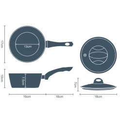 Classic 16cm Grey Non Stick Milk Pan