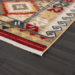 Classic Red Bordered Area Rug