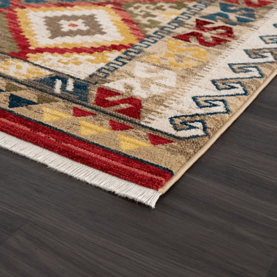 Classic Red Bordered Area Rug