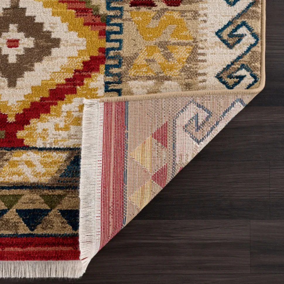 Classic Red Bordered Area Rug