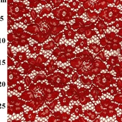 Corded Lace Fabric Red