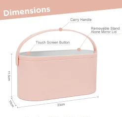Cosmetic Case with LED Mirror Pink