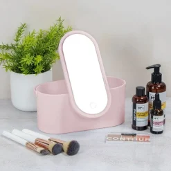 Cosmetic Case with LED Mirror Pink