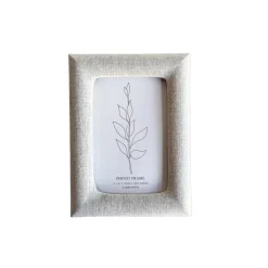 Cream Linen Photo Frame 4x6''