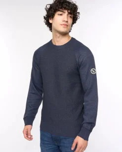 Crestfield Crew Navy Marl by Bewley & Ritch