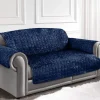 Crushed Velvet Arm Chair/Sofa Cover Navy