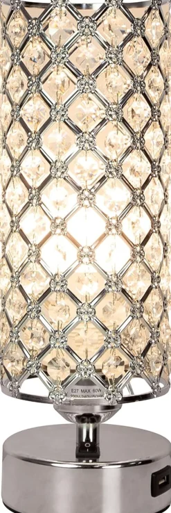 Crystal Effect Table Lamp with USB