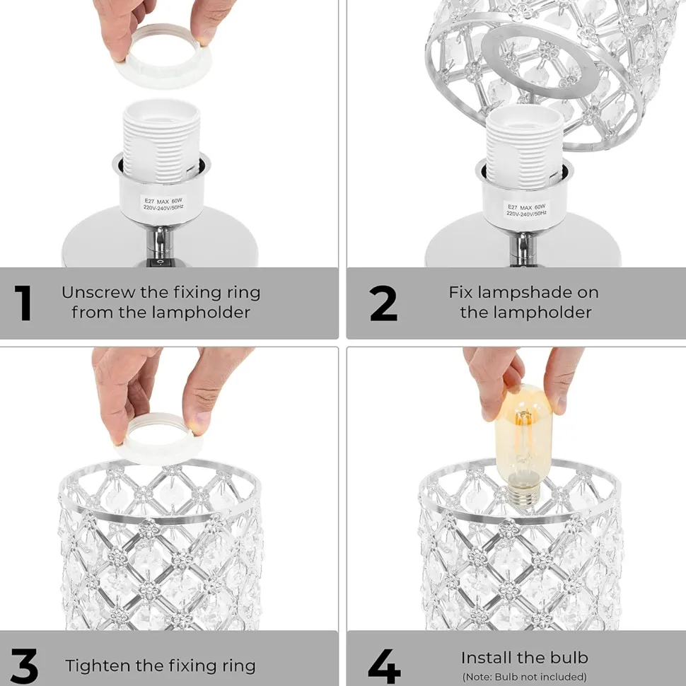 Crystal Effect Table Lamp with USB
