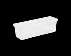Crystal Shallow Shelf Box & Lid Clear