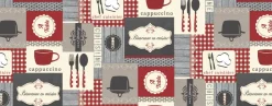 Cuisine Red Oil Cloth 8277-1 Price by the metre