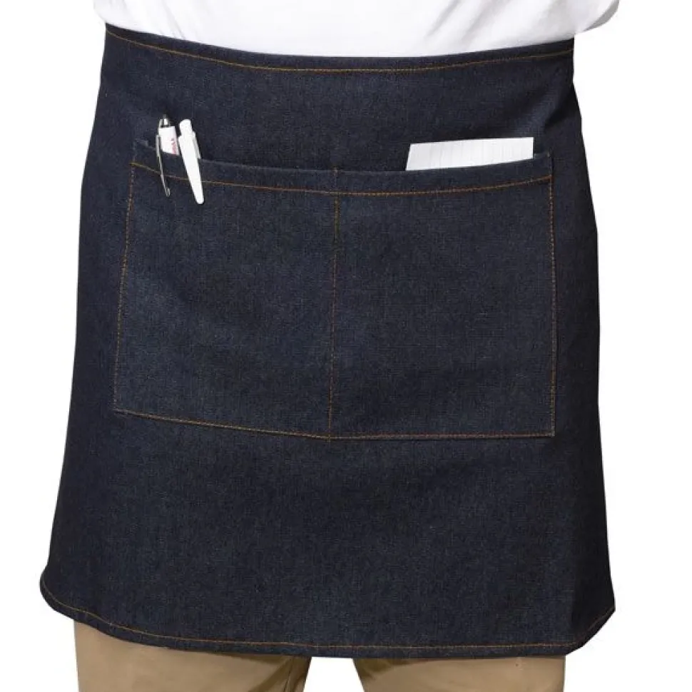 Denim Half Apron With Pocket 103-092