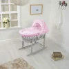 Dimple Wicker Moses Basket Pink