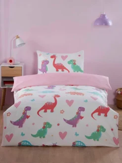 Dino Daisy Toddler Duvet Cover Set