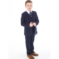 Dobby Navy & Blue 5PC Suit