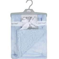 Double Layer Plush Baby Blanket Blue