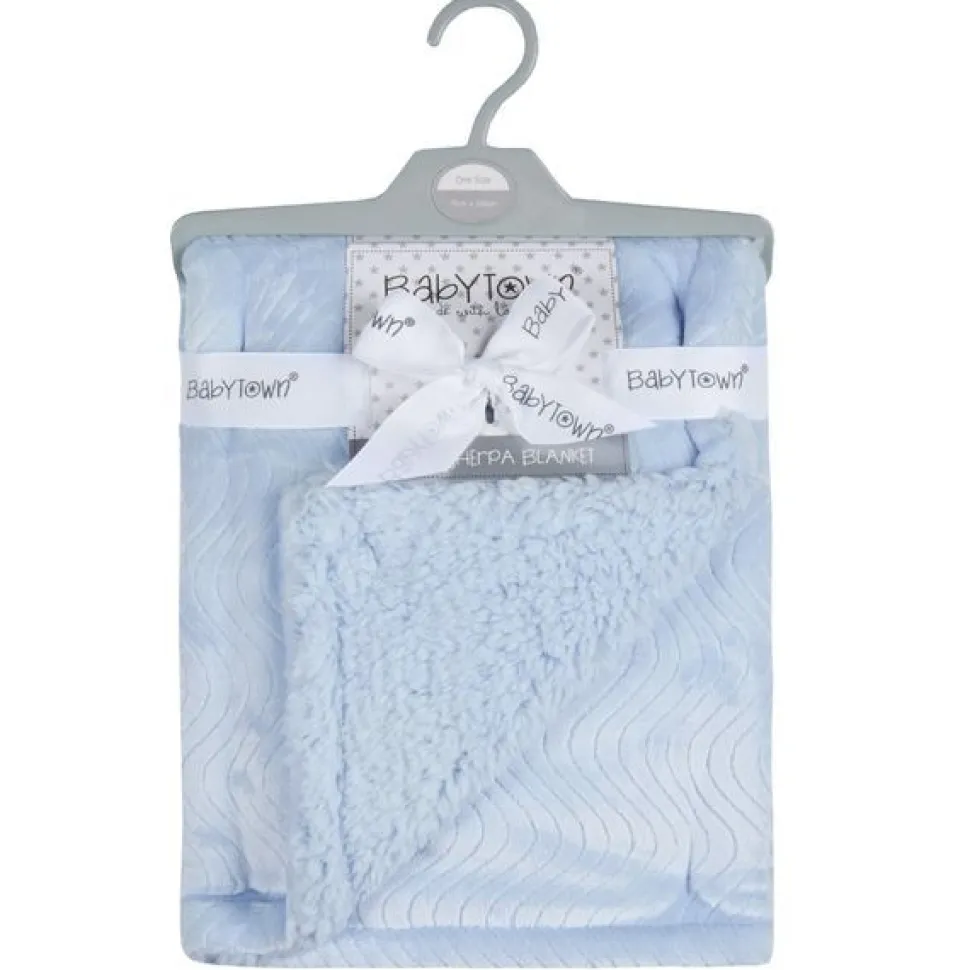 Double Layer Plush Baby Blanket Blue