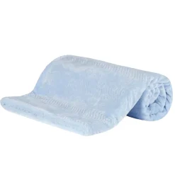Double Layer Plush Baby Blanket Blue