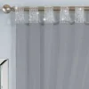 Dubai Grey Diamante Tab Top Curtains