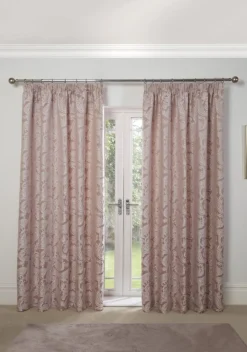 Duchess Readymade Tape Top Curtain Pair Blush