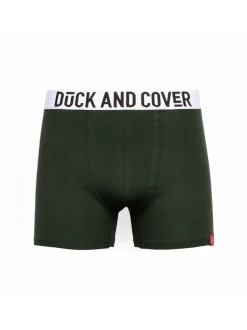 Duck & Cover 2 Pack Boxers Galton Green & Blue