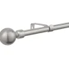 Easy Fit Silver Metal Curtain Pole - 30 to 84"