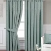 Eden Eyelet Readymade Curtains Teal 90x90