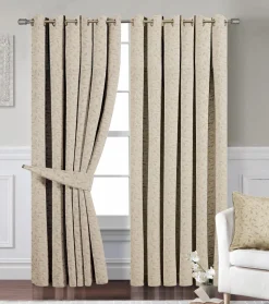 Eden Eyelet Readymade Curtains Natural 66x72