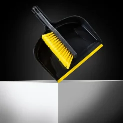 Eden Jumbo Dustpan & Brush Set Black & Yellow
