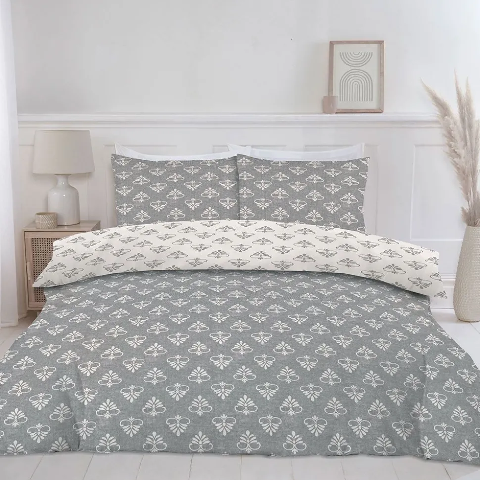 Elara Duvet Cover Set Grey