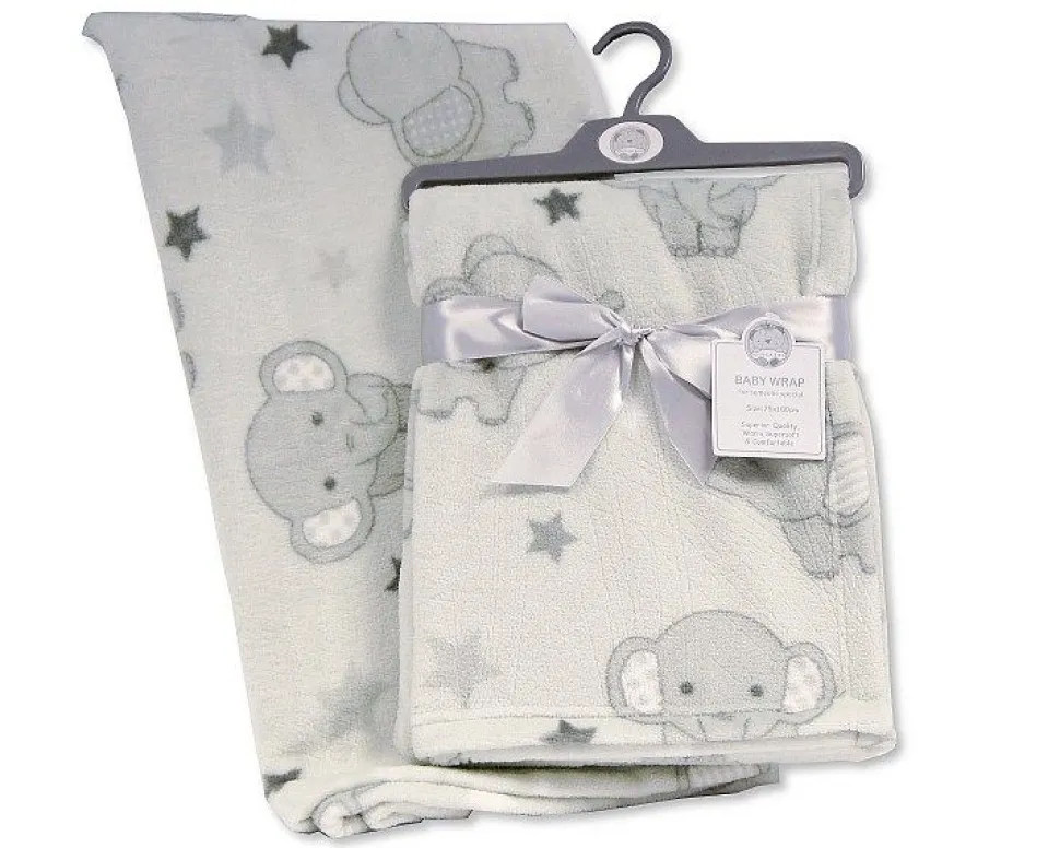 Elephant Baby Blanket Grey