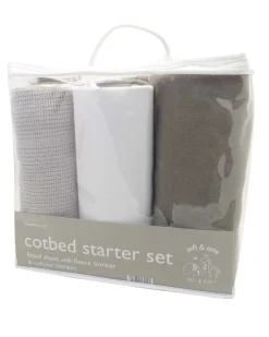 Eli & Raff Cot Bed Starter Blanket Set Grey