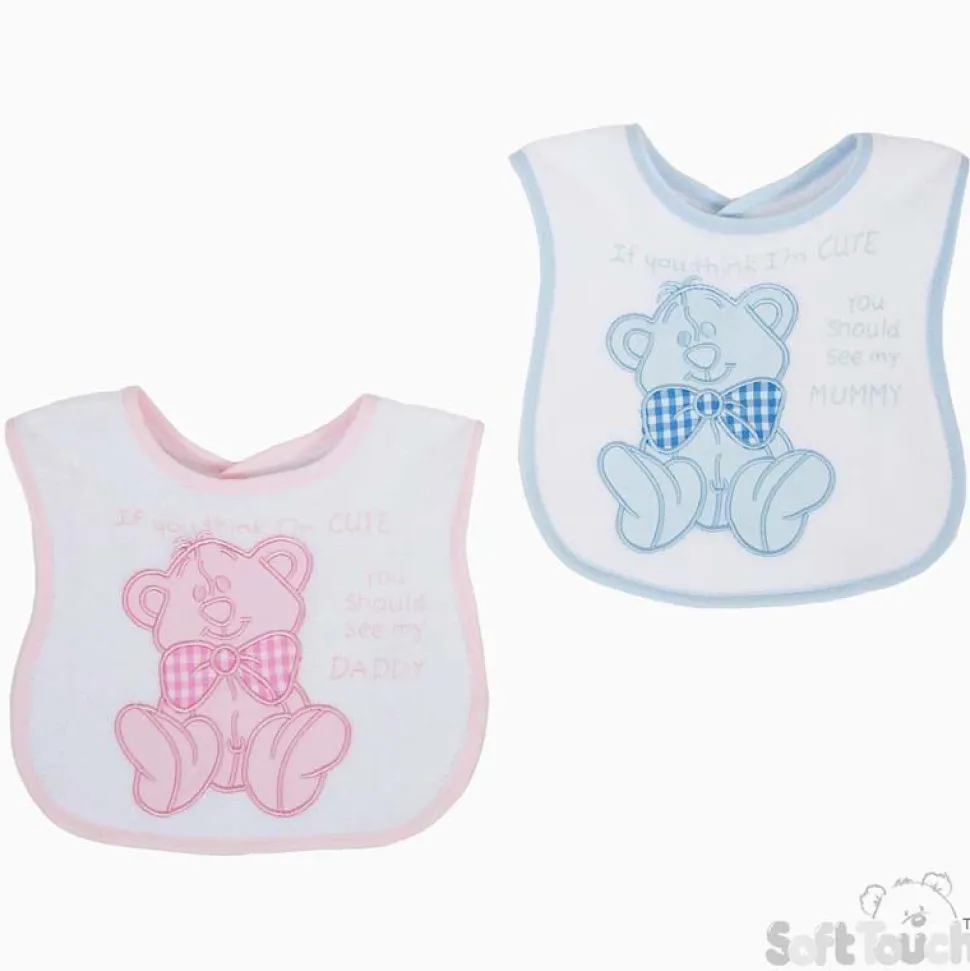Embroidered 100% Cotton Baby Bib by Soft Touch