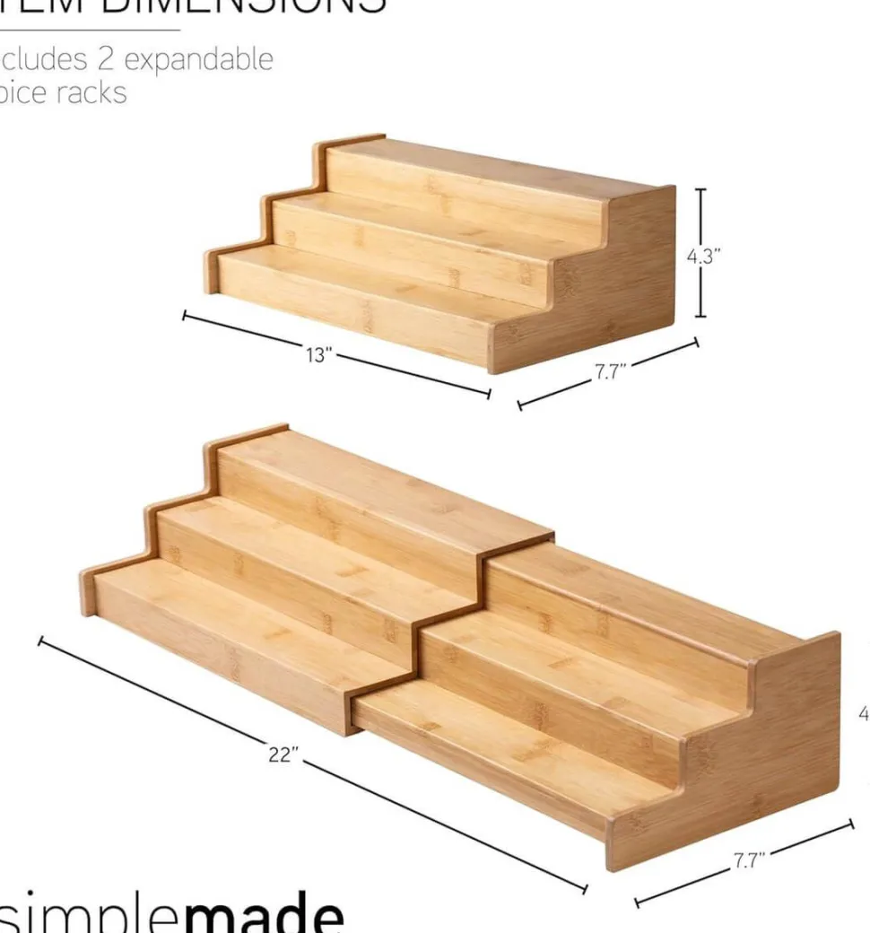 Extendable Bamboo Spice Rack