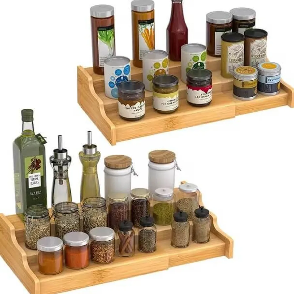 Extendable Bamboo Spice Rack