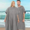 Ezi Dry 100% Cotton Changing Robe Poncho Grey