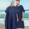 Ezi Dry 100% Cotton Changing Robe Poncho Navy
