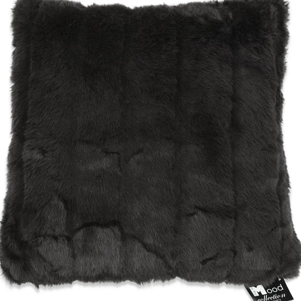 Faux Fur Cushion Cover Black 50x50cm