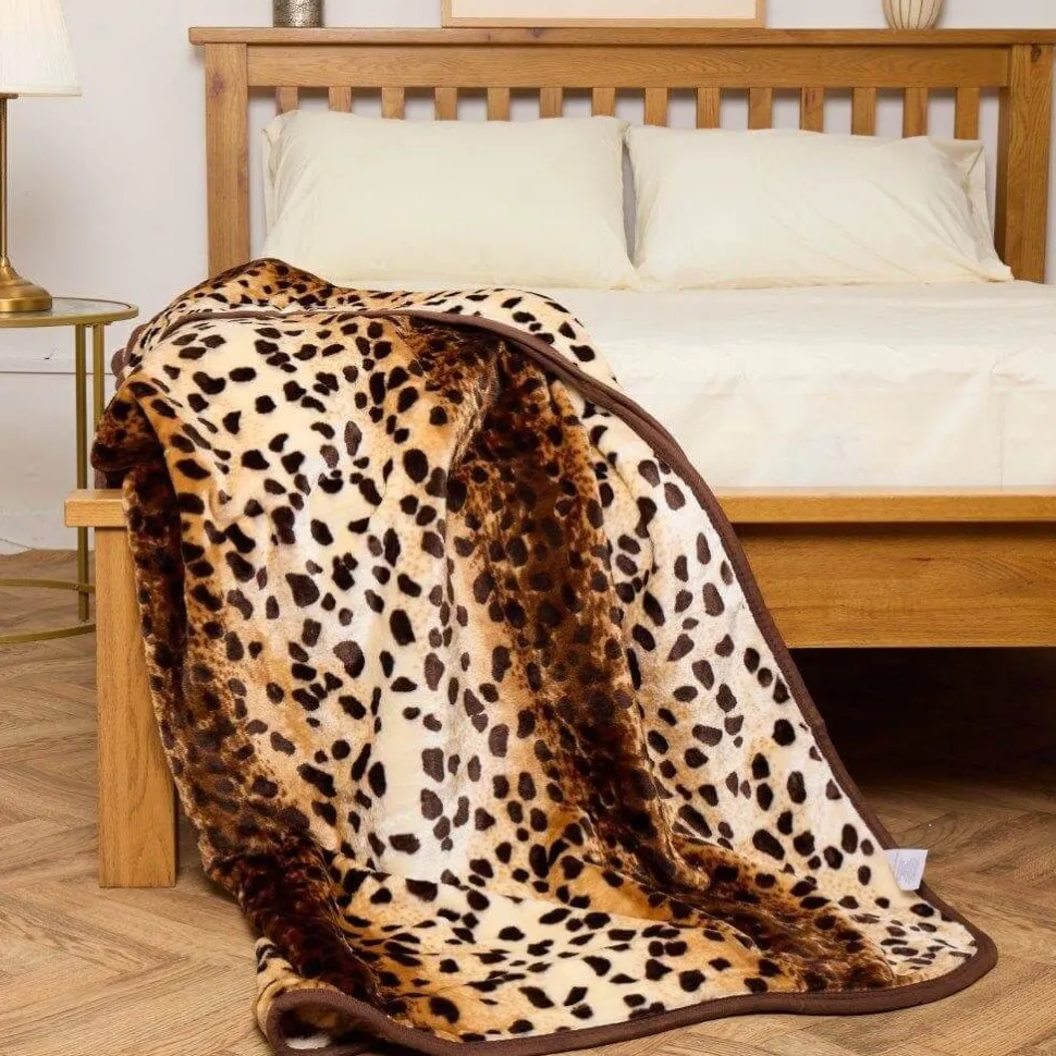 Faux Mink Jungle Natural Throw by Gaveno Cavailia 150x200cm
