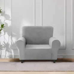 Faux Mink Velvet Sofa Cover Silver