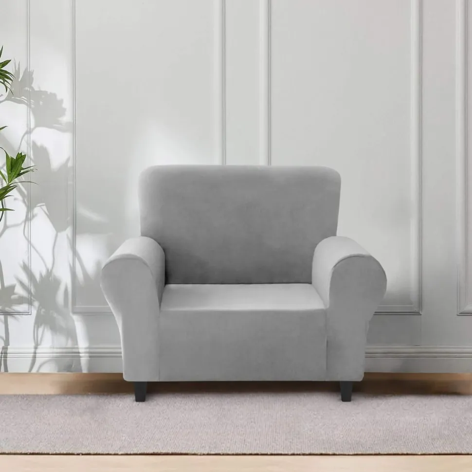 Faux Mink Velvet Sofa Cover Silver