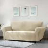 Faux Mink Velvet Sofa Cover Beige