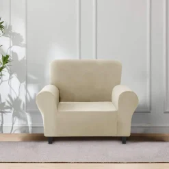 Faux Mink Velvet Sofa Cover Beige