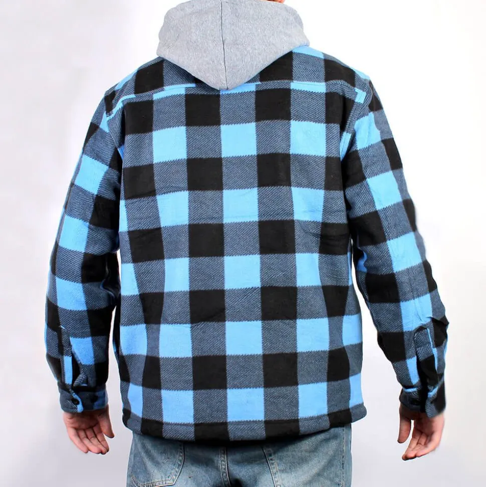 Fleece Lined Check Full Zip Hooded Jacket